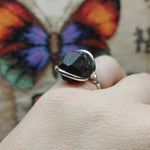 Large Garnet Crystal Ring in Sterling Silver Sz 7.25