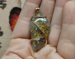 Oregon Graveyard Point Plume Agate Fang Pendant in 14kt Rose Gold Fill