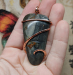 Oregon Brimstone Jasper Pendant in Copper