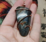 Oregon Brimstone Jasper Pendant in Copper