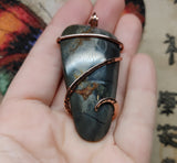 Oregon Brimstone Jasper Pendant in Copper