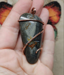 Oregon Brimstone Jasper Pendant in Copper