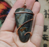 Oregon Brimstone Jasper Pendant in Copper