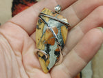 Maligano Picture Jasper Pendant Necklace in Hammered Sterling Silver