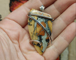 Maligano Picture Jasper Pendant Necklace in Hammered Sterling Silver