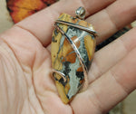Maligano Picture Jasper Pendant Necklace in Hammered Sterling Silver