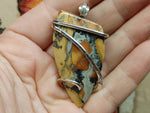 Maligano Picture Jasper Pendant Necklace in Hammered Sterling Silver