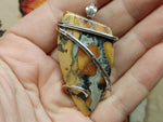Maligano Picture Jasper Pendant Necklace in Hammered Sterling Silver