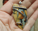 Maligano Picture Jasper Pendant Necklace in Hammered Sterling Silver