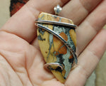 Maligano Picture Jasper Pendant Necklace in Hammered Sterling Silver