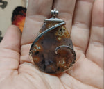Purple and Red Moss Agate Pendant in Sterling Silver