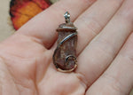 Rough Raw Pink Tourmaline Crystal Pendant in Sterling Silver