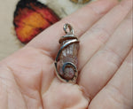 Rough Raw Pink Tourmaline Crystal Pendant in Sterling Silver