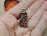 Rough Raw Pink Tourmaline Crystal Pendant in Sterling Silver