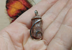 Rough Raw Pink Tourmaline Crystal Pendant in Sterling Silver