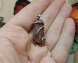 Rough Raw Pink Tourmaline Crystal Pendant in Sterling Silver