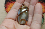 Carnelian Agate Stone Pendant in Copper