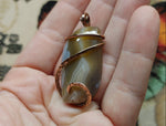 Carnelian Agate Stone Pendant in Copper