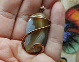 Carnelian Agate Stone Pendant in Copper