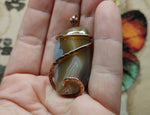 Carnelian Agate Stone Pendant in Copper