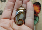 Carnelian Agate Stone Pendant in Copper