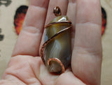 Carnelian Agate Stone Pendant in Copper