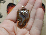 Turkish Stick Agate Stone Pendant in 14kt Rose Gold Fill