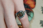 Raw Watermelon Tourmaline Crystal Ring in Sterling Silver Ring Sz 6