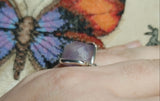 Double Terminated Hourglass Amethyst Crystal Ring in Sterling Silver Sz 8.5