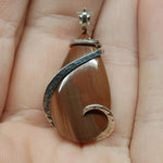 Red Mauve Raindrop Royal Imperial Jasper Pendant in Sterling Silver