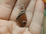 Red Mauve Raindrop Royal Imperial Jasper Pendant in Sterling Silver