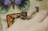 Etched Raw Watermelon Tourmaline Crystal Ring in Sterling Silver Ring Sz 7