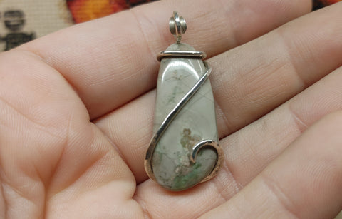 Flower Imperial Jasper Pendant in Sterling Silver
