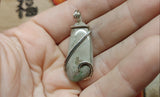 Flower Imperial Jasper Pendant in Sterling Silver