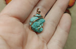 Raw Turquoise Nugget Pendant in 14kt Rose Gold Fill
