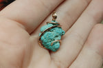 Raw Turquoise Nugget Pendant in 14kt Rose Gold Fill