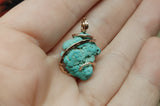 Raw Turquoise Nugget Pendant in 14kt Rose Gold Fill
