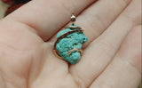 Raw Turquoise Nugget Pendant in 14kt Rose Gold Fill