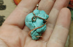 Large Raw Turquoise Nugget Pendant in 14kt Rose Gold Fill