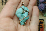 Large Raw Turquoise Nugget Pendant in 14kt Rose Gold Fill