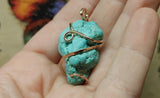 Large Raw Turquoise Nugget Pendant in 14kt Rose Gold Fill