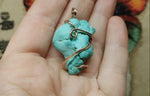 Large Raw Turquoise Nugget Pendant in 14kt Rose Gold Fill
