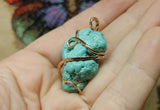 Large Raw Turquoise Nugget Pendant in 14kt Rose Gold Fill