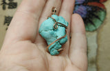 Large Raw Turquoise Nugget Pendant in 14kt Rose Gold Fill