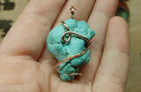Large Raw Turquoise Nugget Pendant in 14kt Rose Gold Fill