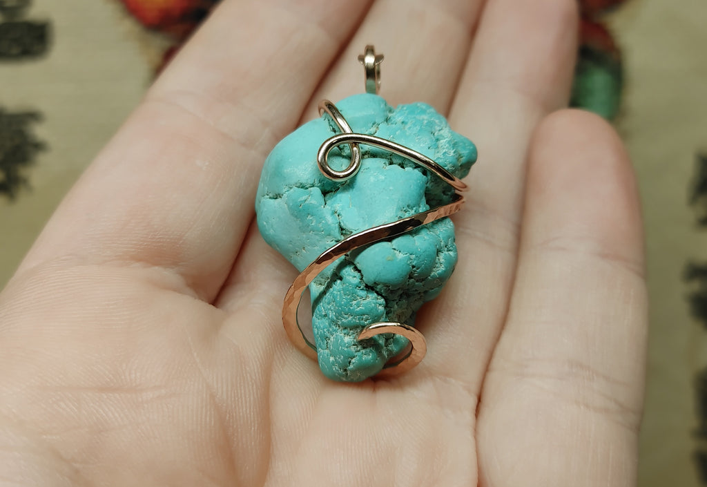 Golden Hills Turquoise Pendant Necklace - Wide Eyed Designs