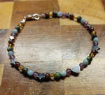 Gemstone Rainbow Heart Bracelet with Sterling Silver Clasp