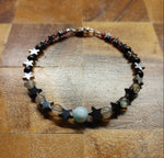 Larimar Labradorite Garnet Tourmaline and Hematite Stars Bracelet with Sterling Silver Clasp