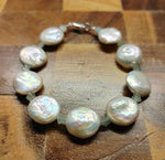 Coin Pearl and Chrysoprase Stars Bracelet with Sterling Silver Clasp