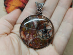 Colorful Jasper Crescent Moon Pendant